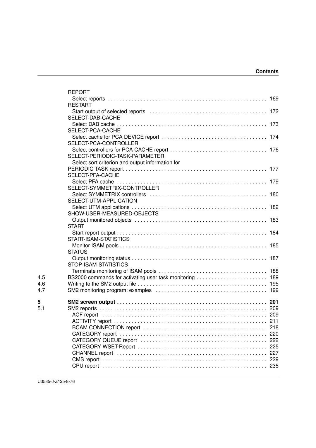 Siemens U3585-J-Z125-8-76 1, SM2 monitoring system manual SM2 screen output 201 