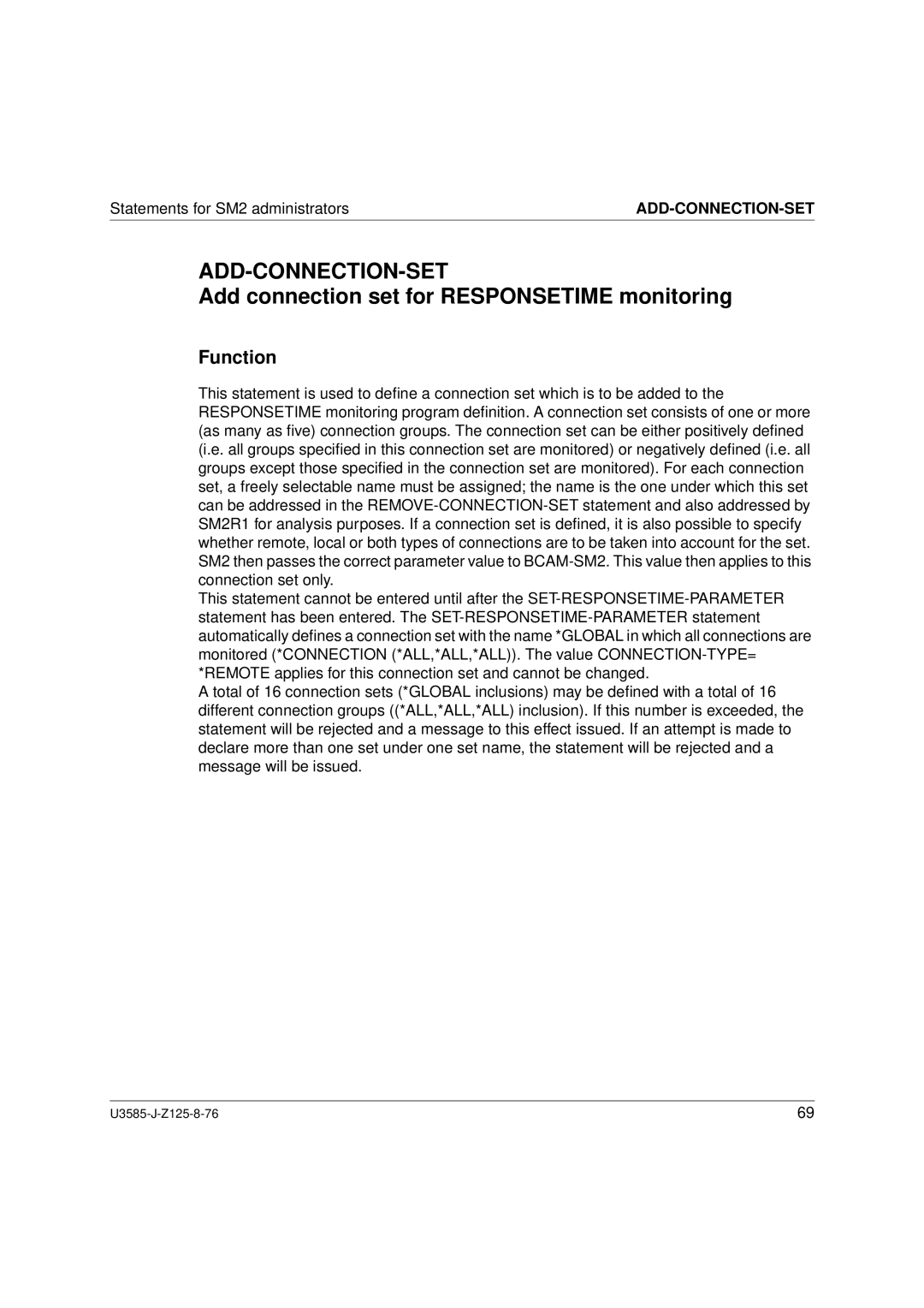 Siemens U3585-J-Z125-8-76 1, SM2 monitoring system manual Add-Connection-Set, Add connection set for Responsetime monitoring 