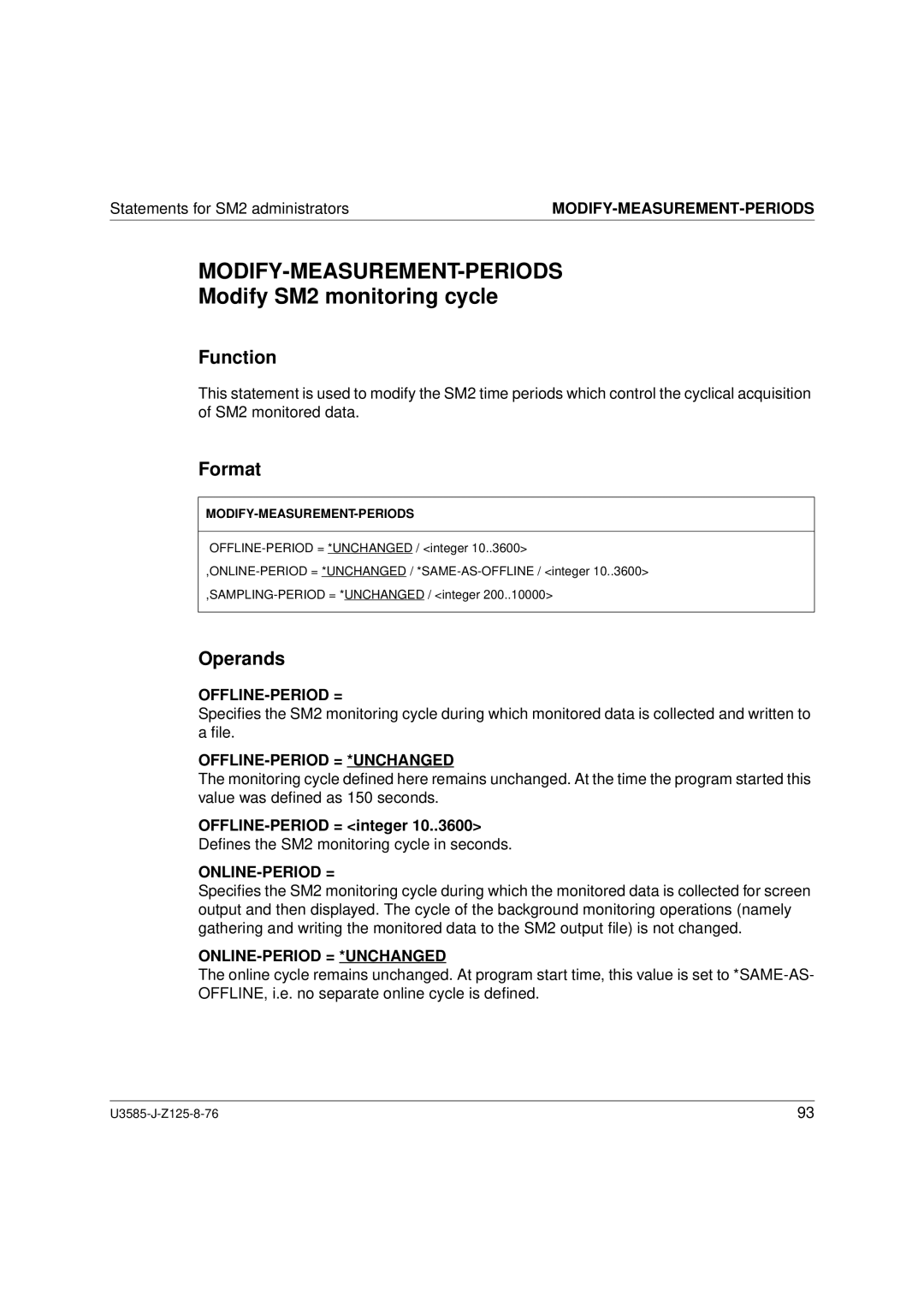 Siemens U3585-J-Z125-8-76 1, SM2 monitoring system manual Modify-Measurement-Periods, Modify SM2 monitoring cycle 