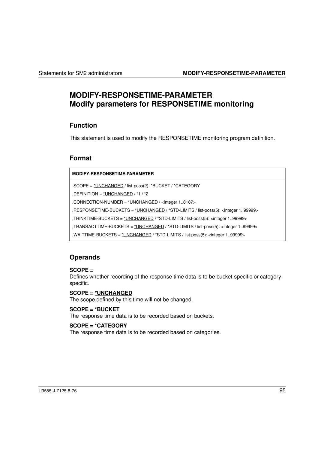 Siemens U3585-J-Z125-8-76 1 manual Modify-Responsetime-Parameter, Modify parameters for Responsetime monitoring 