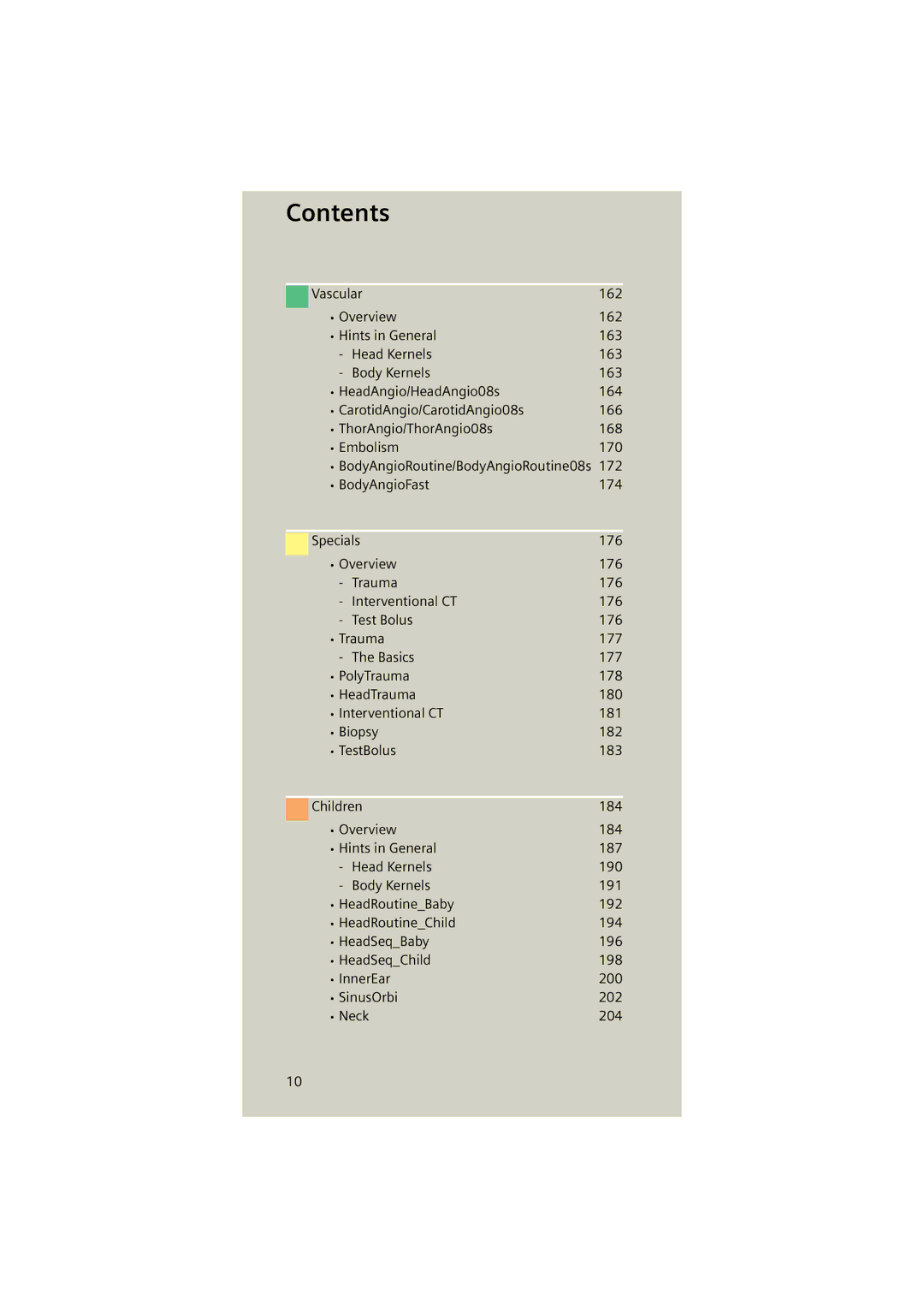 Siemens Software version syngo CT 2005C manual Contents 