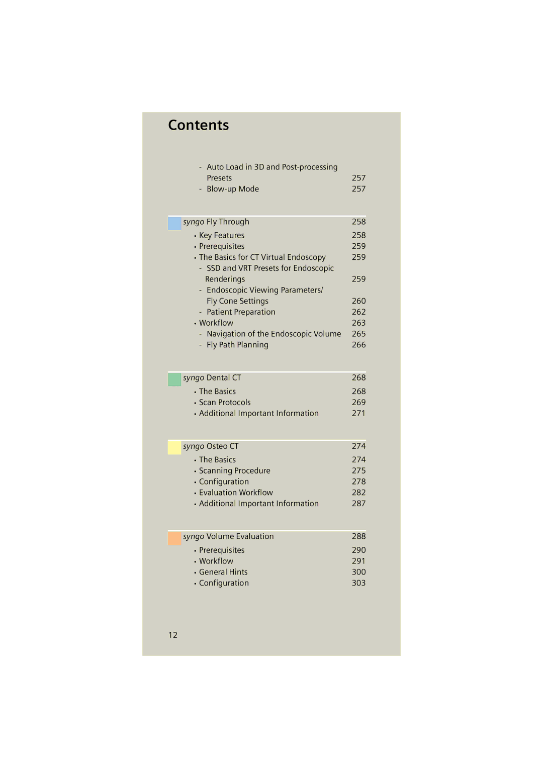 Siemens Software version syngo CT 2005C manual Contents 