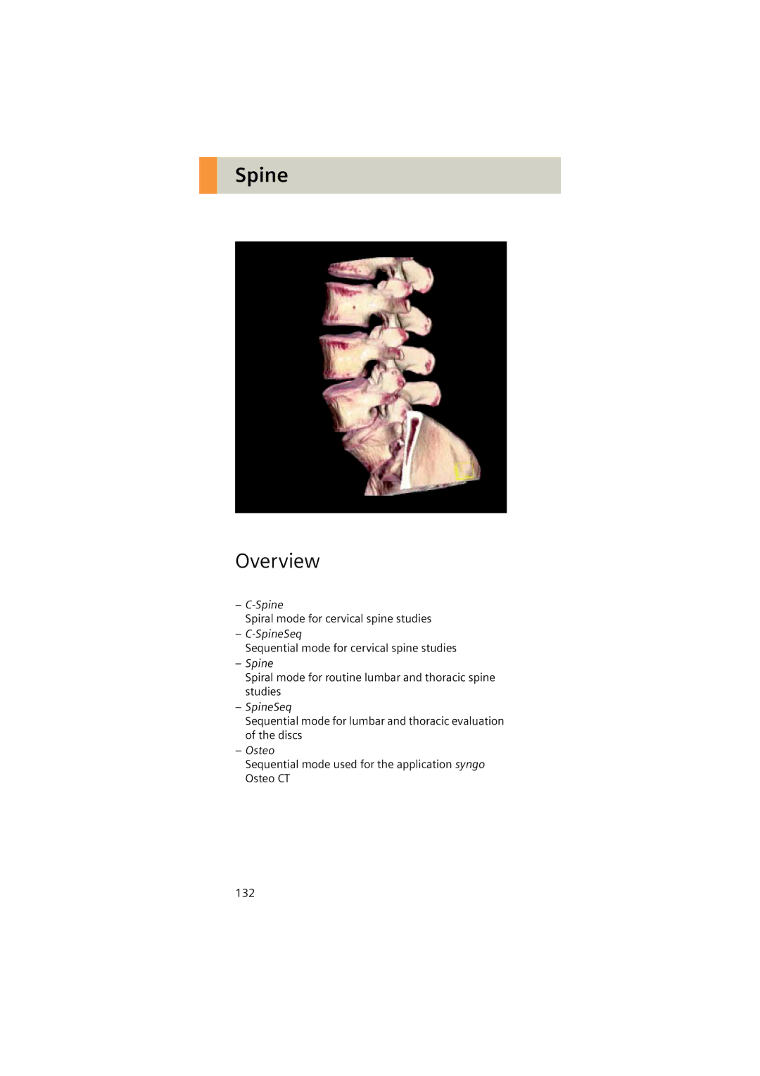 Siemens Software version syngo CT 2005C manual SpineSeq, Osteo 