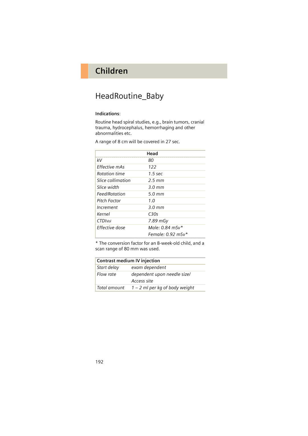 Siemens Software version syngo CT 2005C manual HeadRoutineBaby 