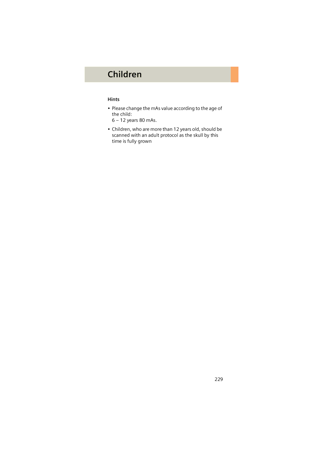 Siemens Software version syngo CT 2005C manual Children 