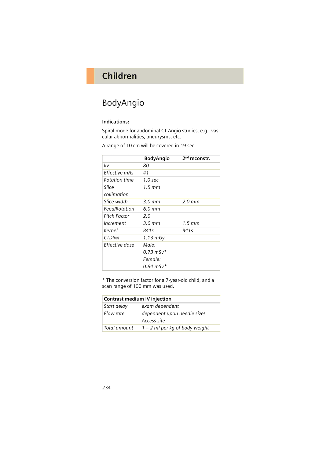 Siemens Software version syngo CT 2005C manual BodyAngio 2nd reconstr 