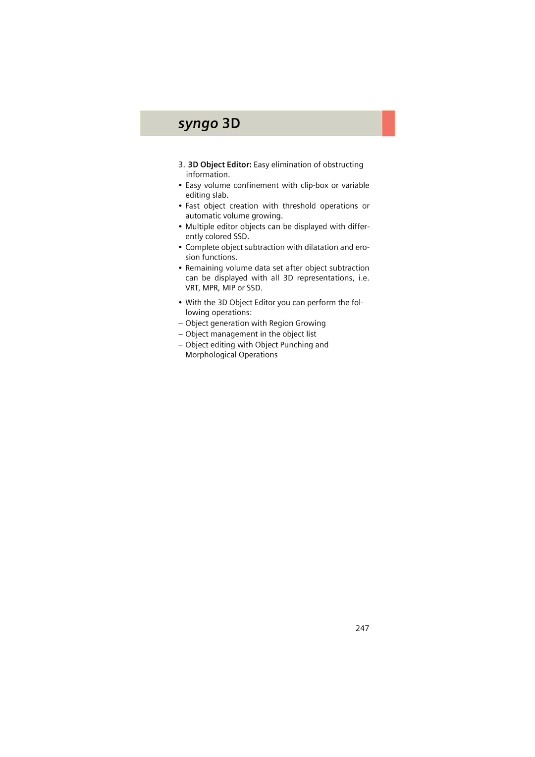 Siemens Software version syngo CT 2005C manual Syngo 3D 