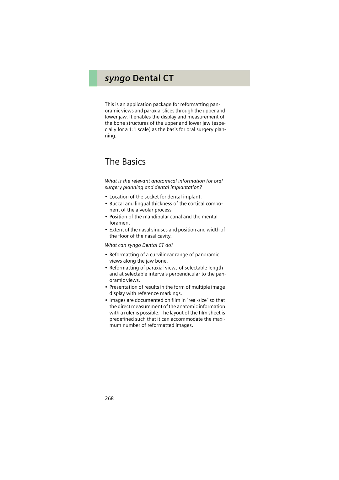 Siemens Software version syngo CT 2005C manual Syngo Dental CT, Basics, What can syngo Dental CT do? 