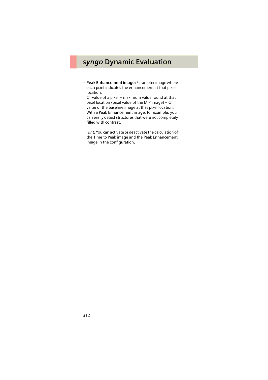 Siemens Software version syngo CT 2005C manual Syngo Dynamic Evaluation 