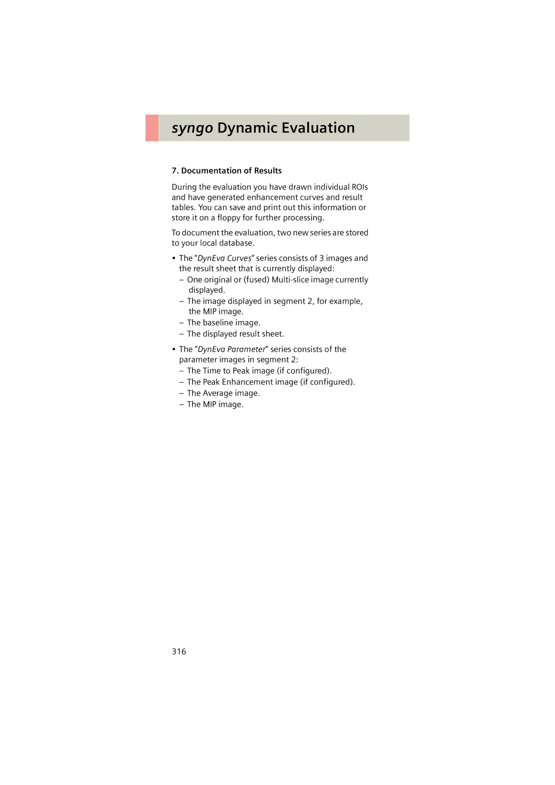 Siemens Software version syngo CT 2005C manual Documentation of Results 