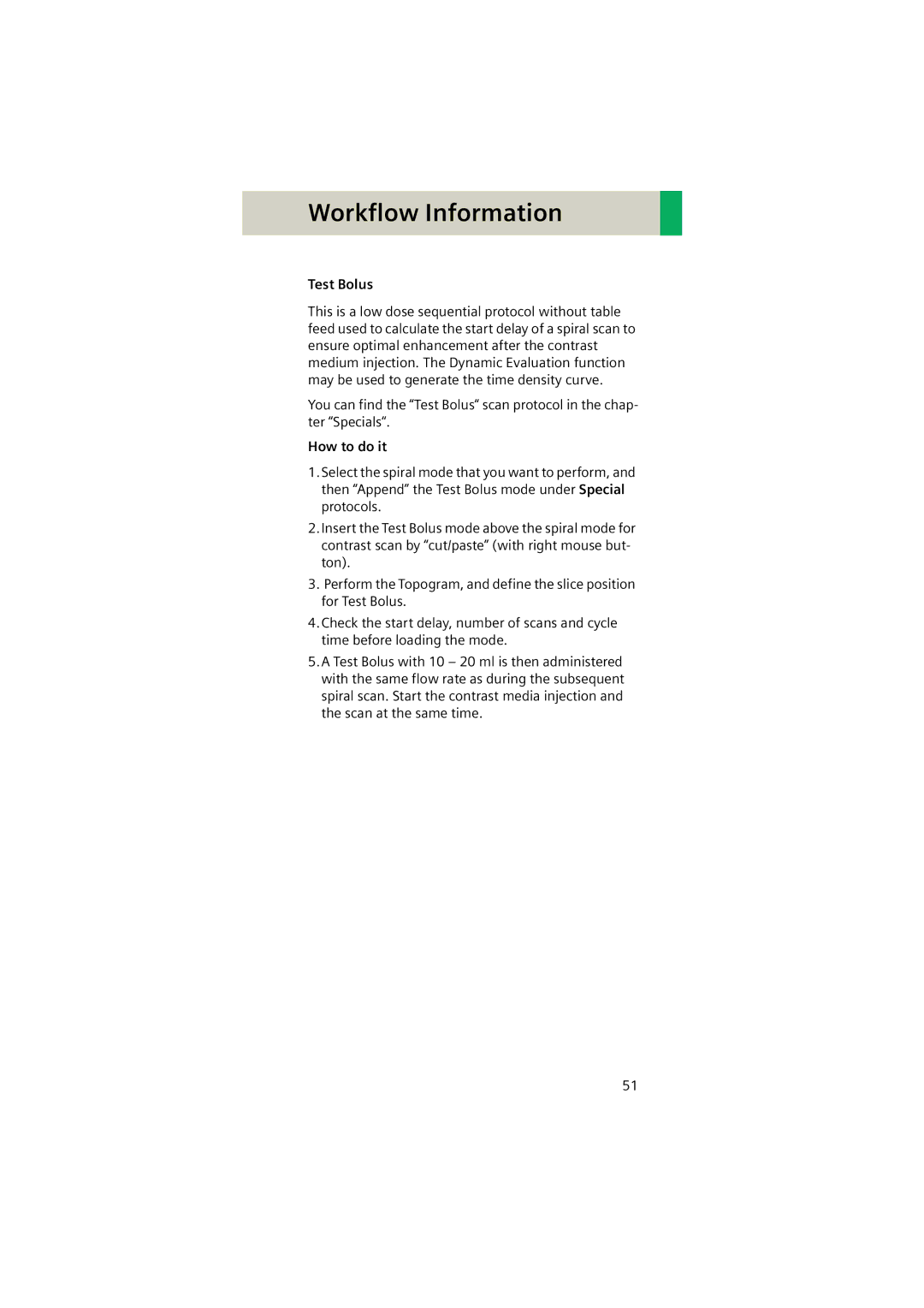 Siemens Software version syngo CT 2005C manual Test Bolus 