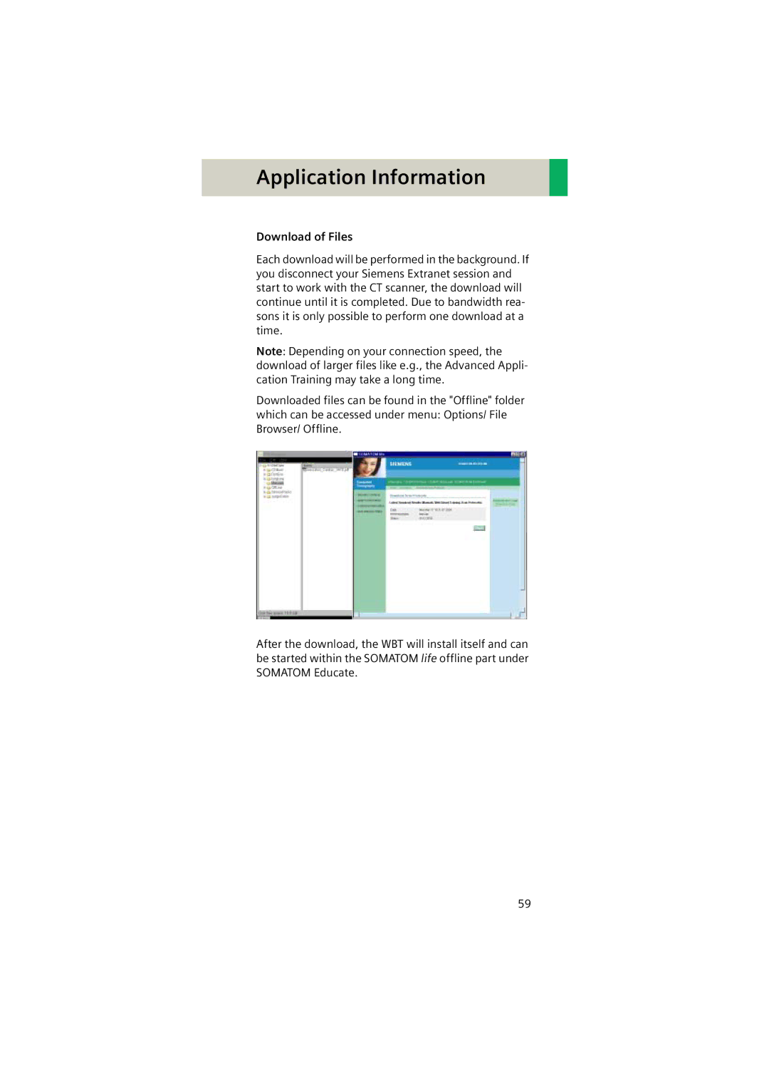 Siemens Software version syngo CT 2005C manual Download of Files 