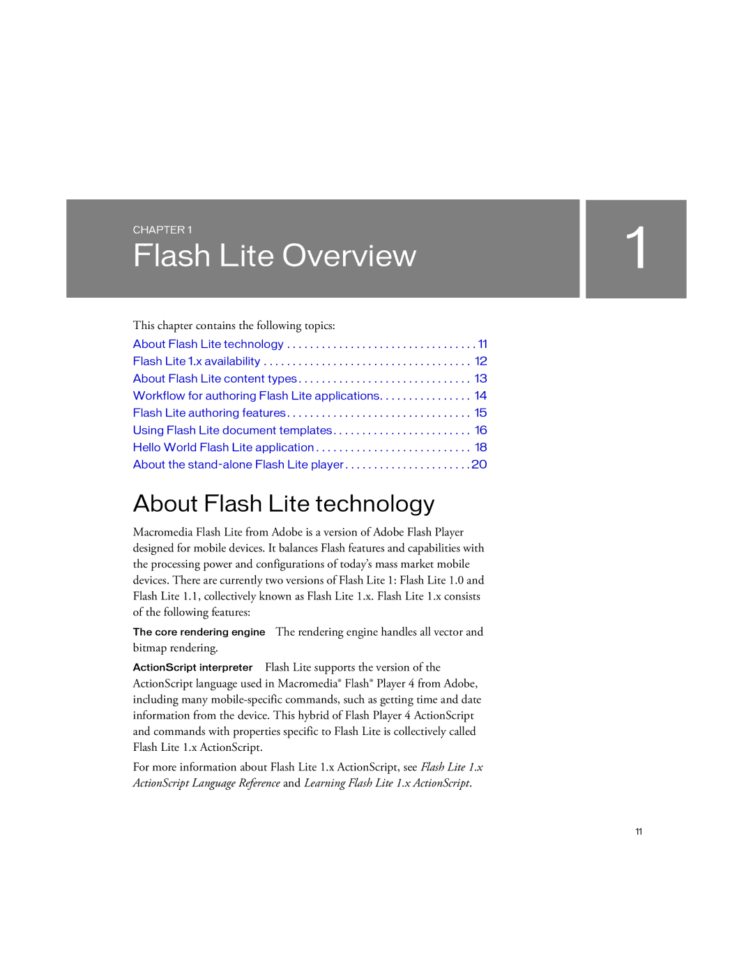 Siemens sony manual Flash Lite Overview, About Flash Lite technology 