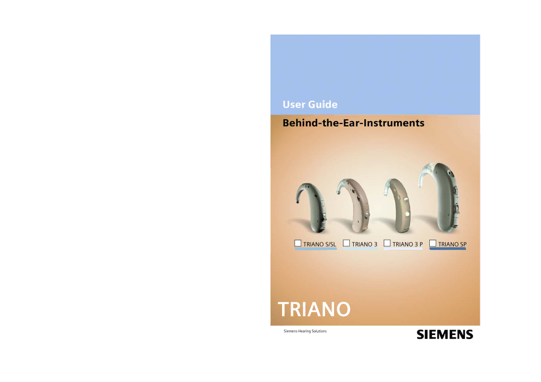 Siemens SL, SP, 3 P manual Triano 