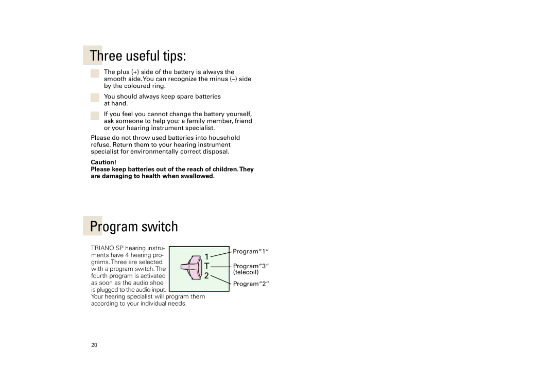 Siemens SP, SL, 3 P manual Three useful tips 