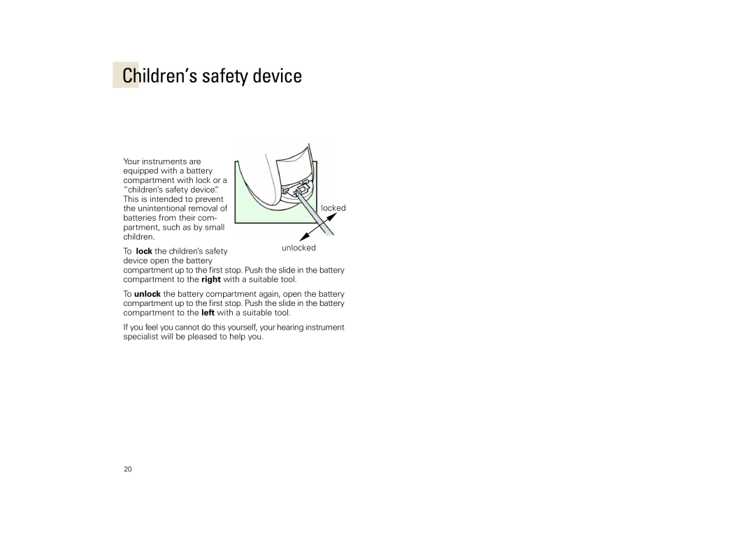 Siemens SP, SL, 3 P manual Children’s safety device 