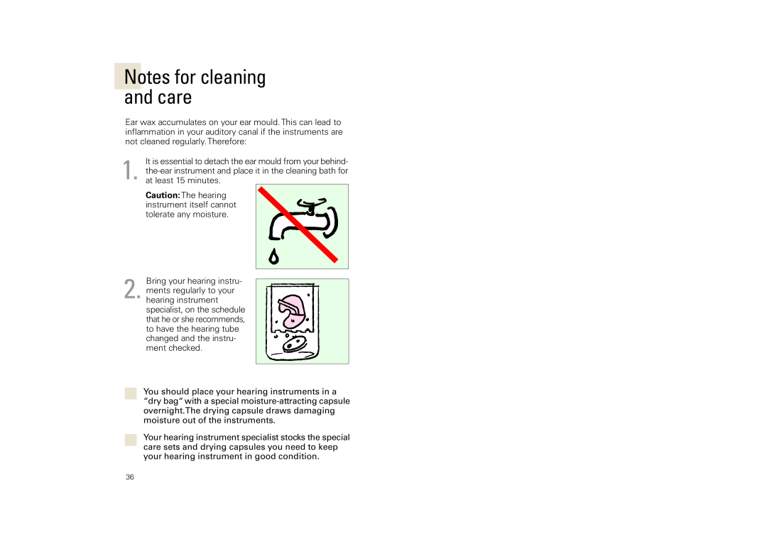 Siemens SP, SL, 3 P manual Notes for cleaning and care 