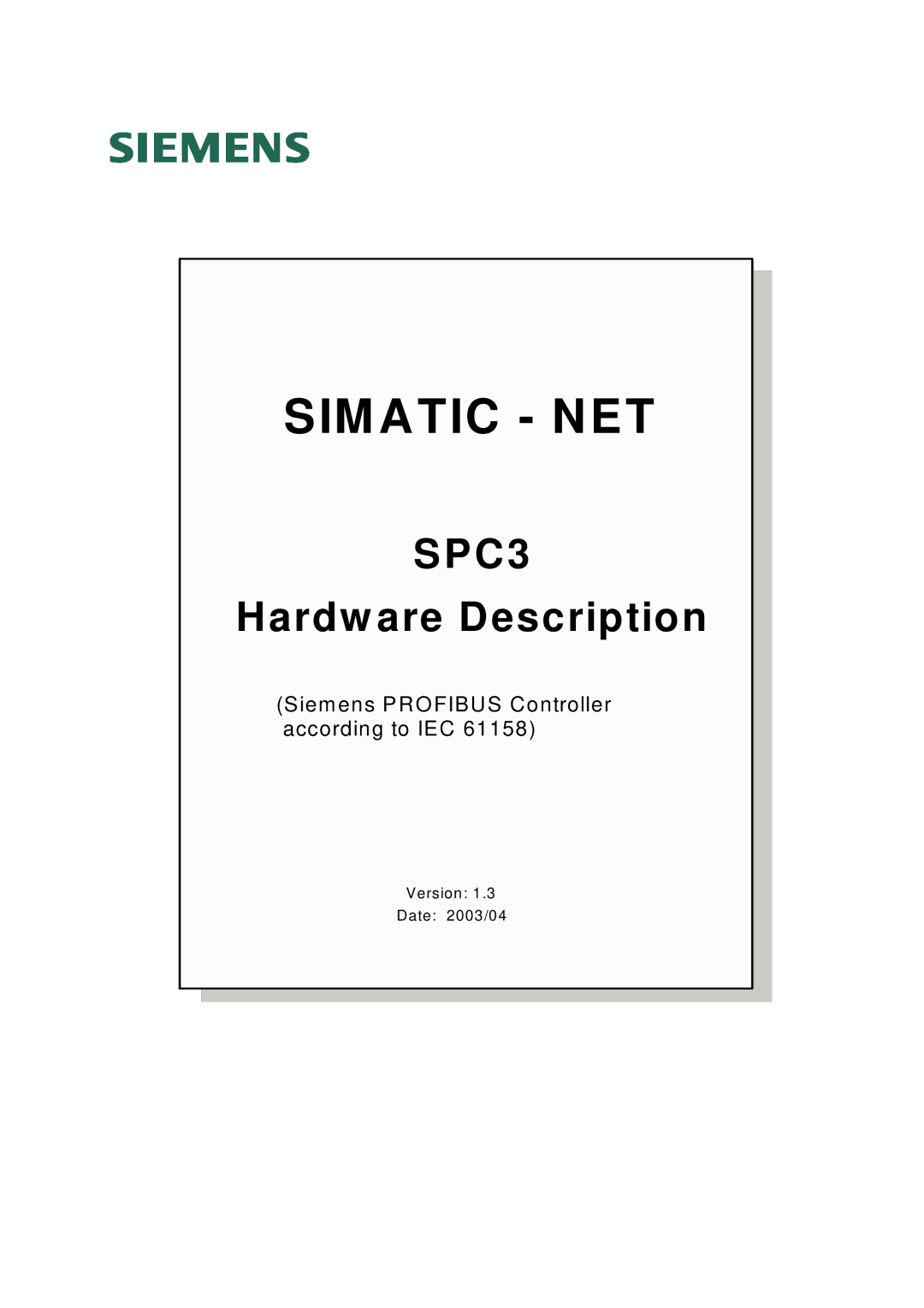 Siemens SPC3 manual SIM Atic NET 