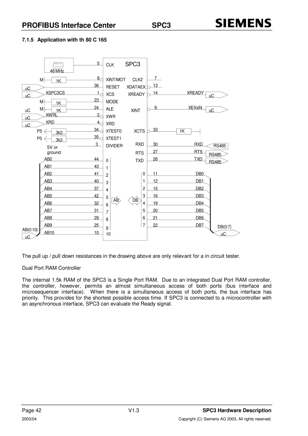 Siemens SPC3 manual Application with th 80 C 