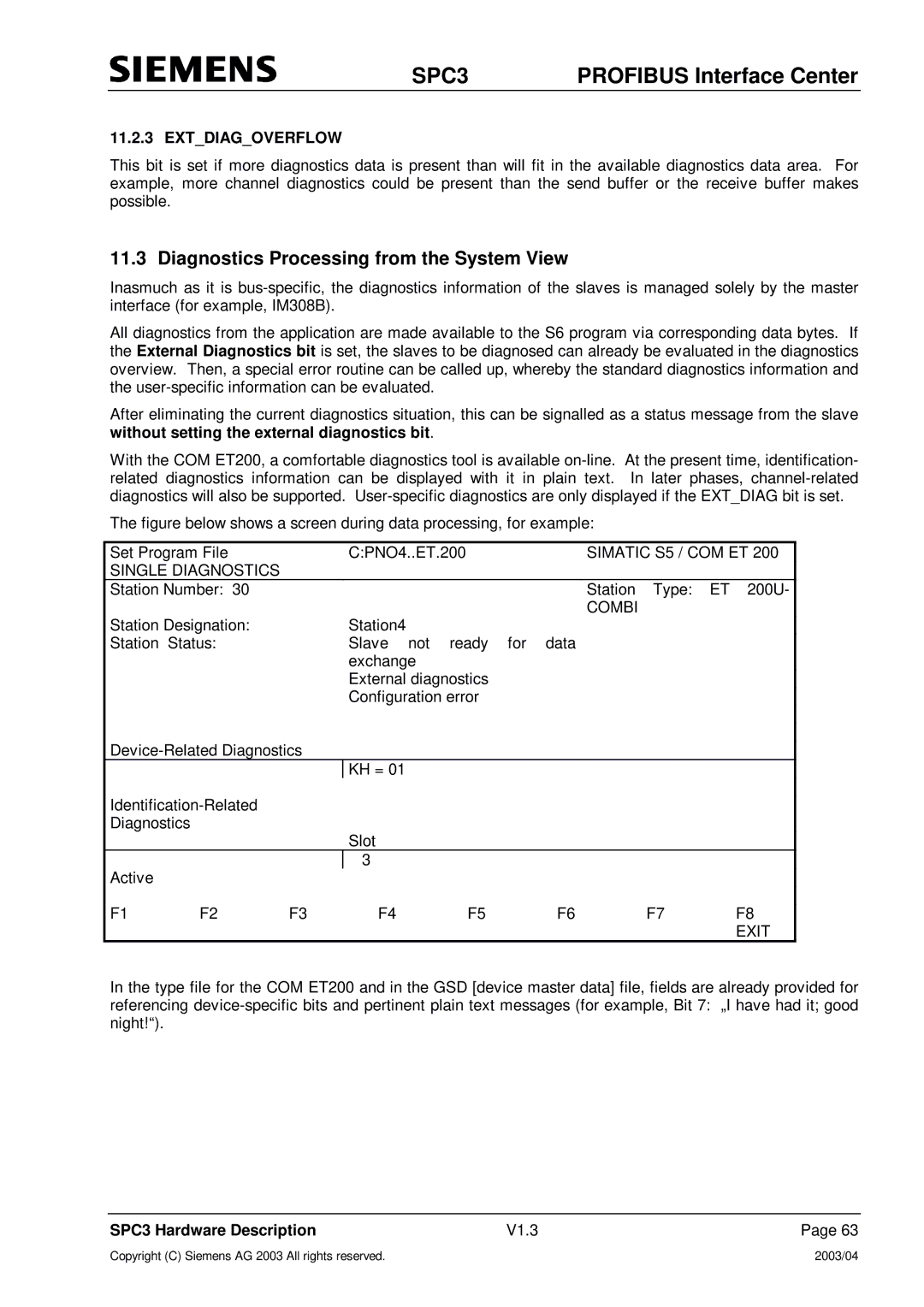 Siemens SPC3 manual Diagnostics Processing from the System View, Simatic S5 / COM ET, Single Diagnostics, Combi, Exit 
