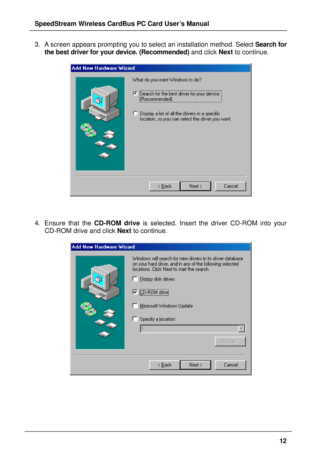 Siemens SS1021 user manual SpeedStream Wireless CardBus PC Card User’s Manual 