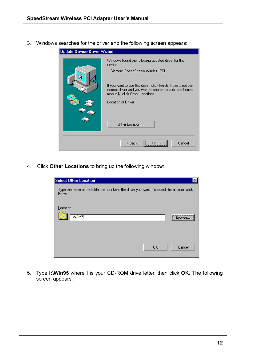 Siemens SS1024 user manual SpeedStream Wireless PCI Adapter User’s Manual 