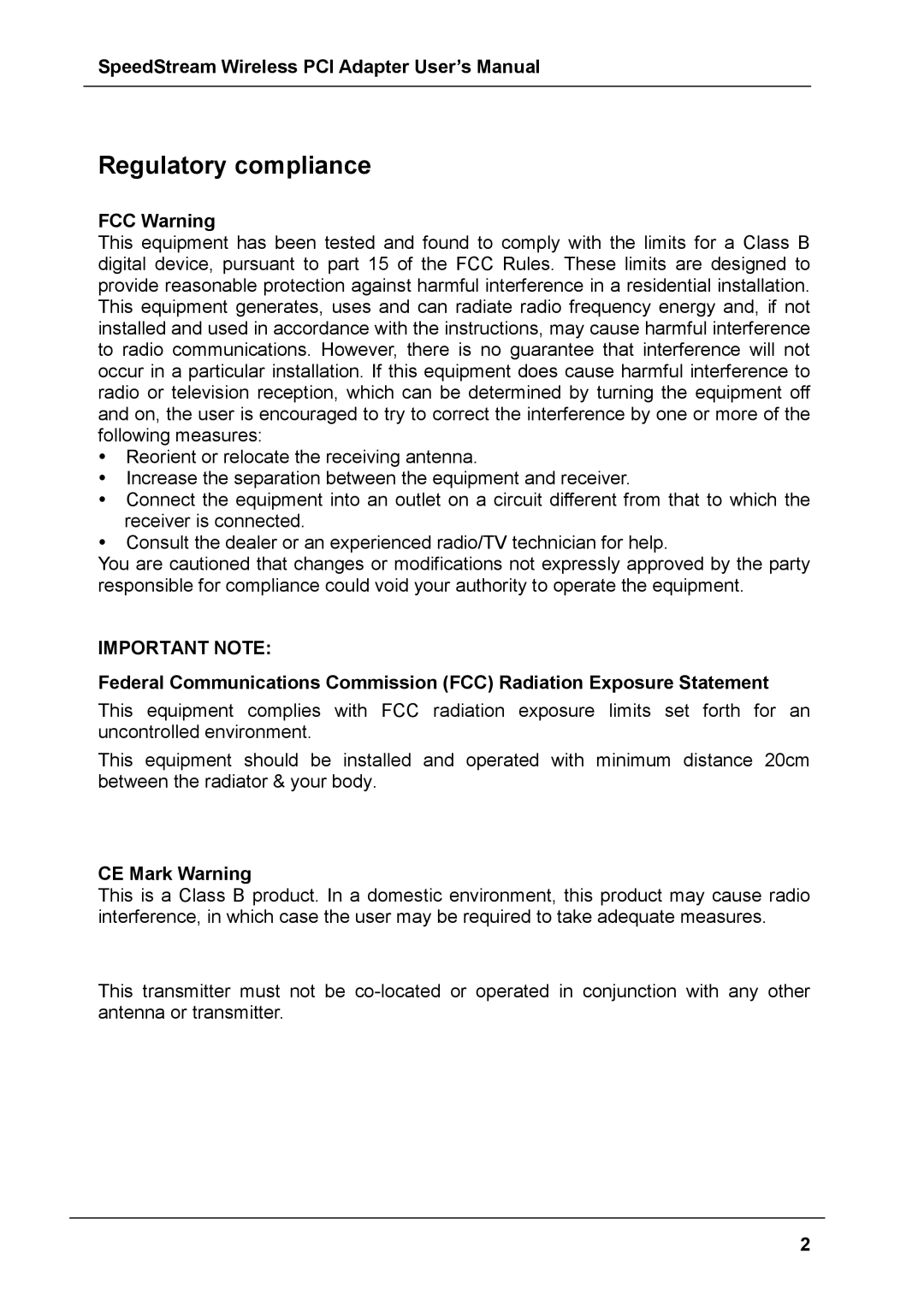 Siemens SS1024 user manual Regulatory compliance, FCC Warning 