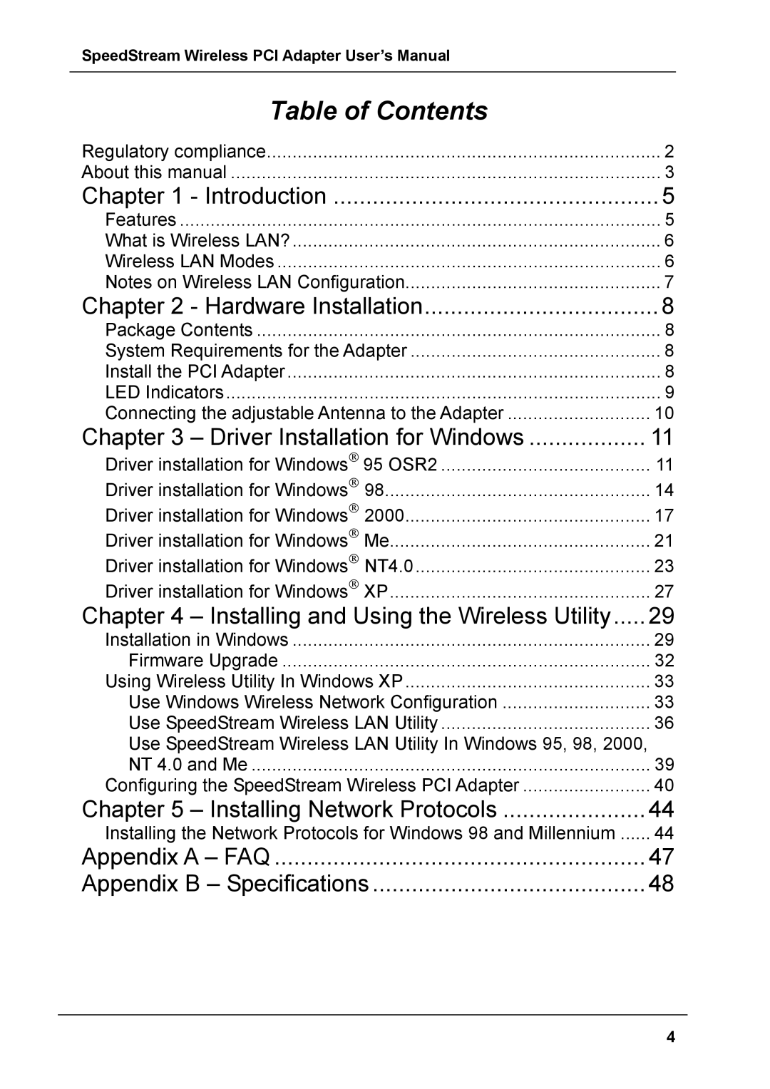 Siemens SS1024 user manual Table of Contents 