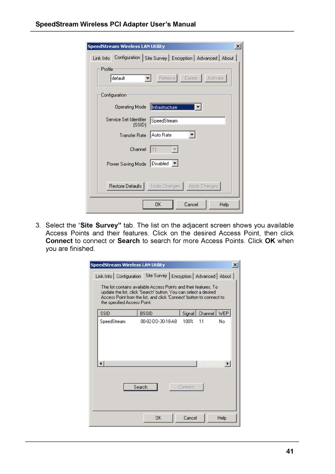 Siemens SS1024 user manual SpeedStream Wireless PCI Adapter User’s Manual 