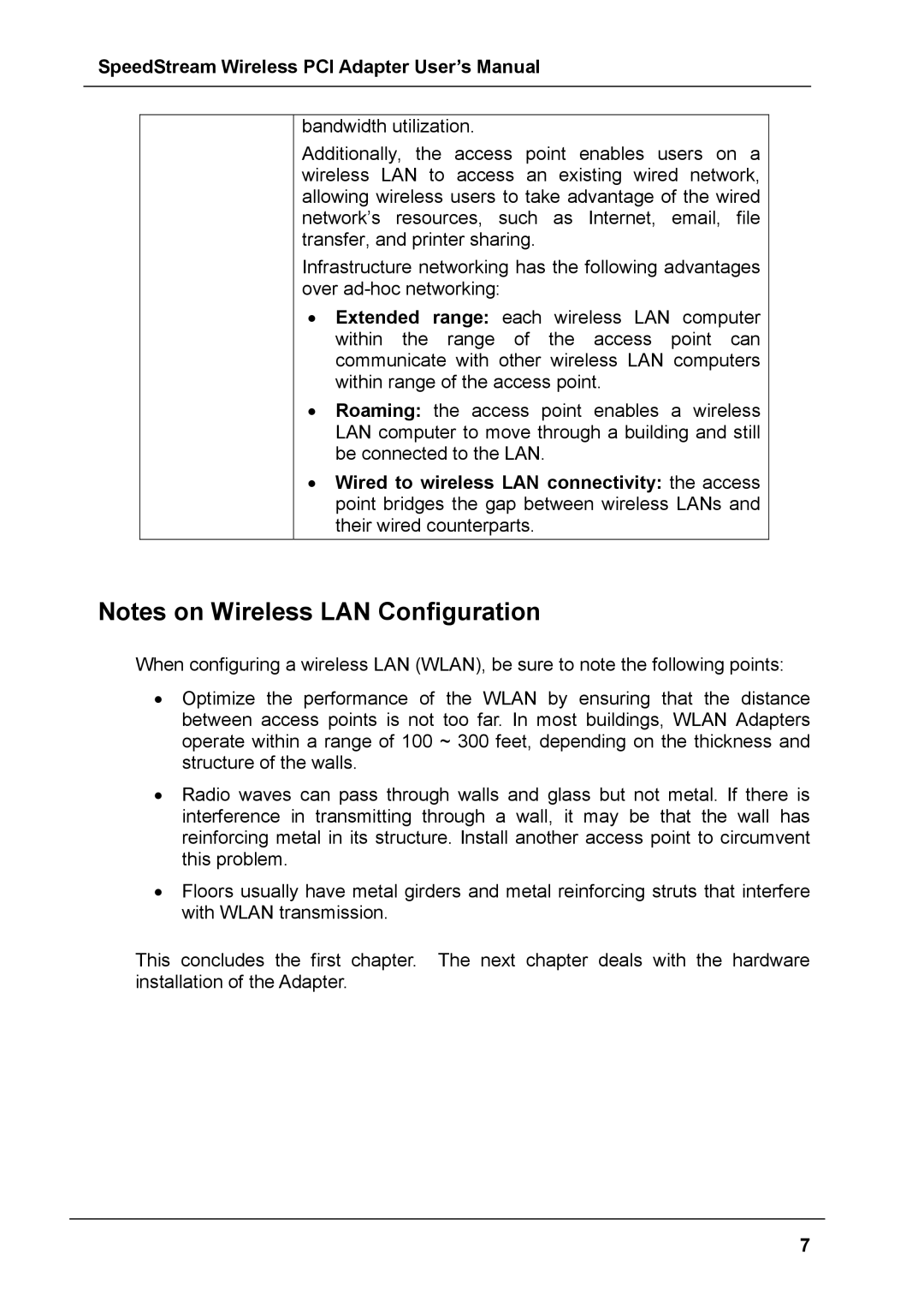 Siemens SS1024 user manual SpeedStream Wireless PCI Adapter User’s Manual 