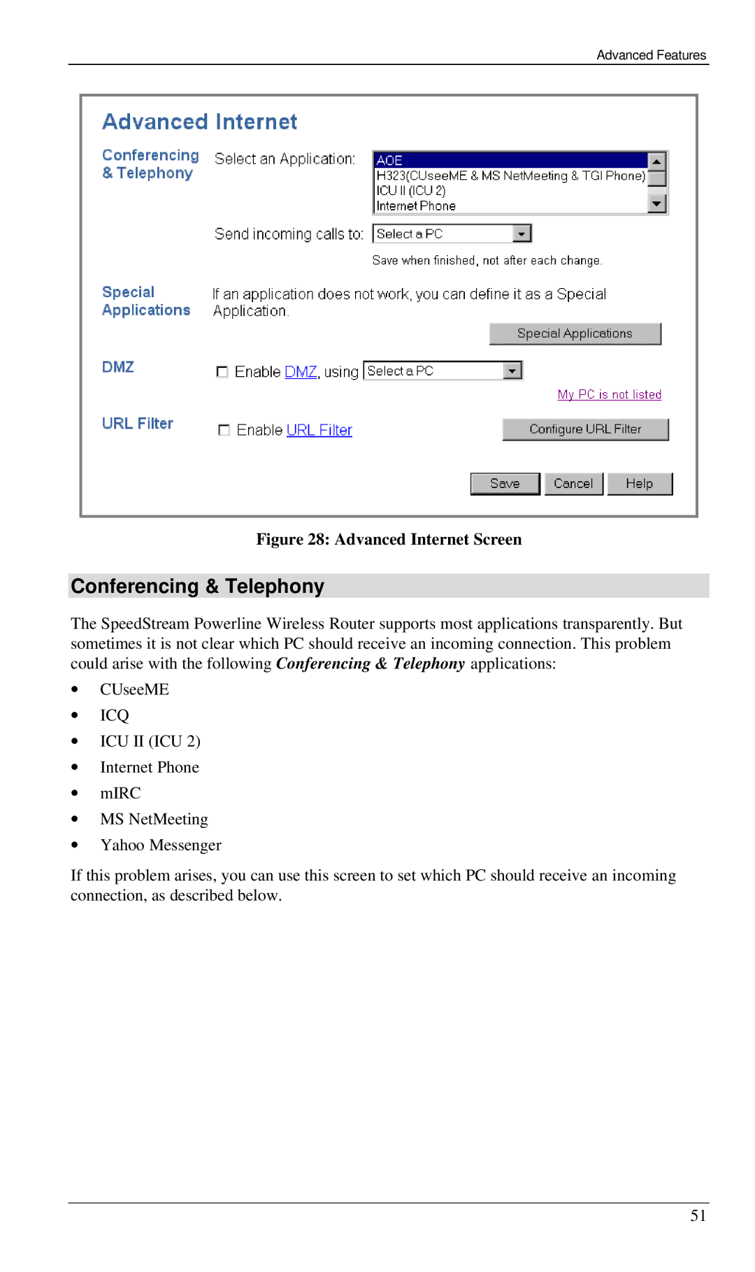 Siemens SS2524 manual Conferencing & Telephony, ∙ Icq 