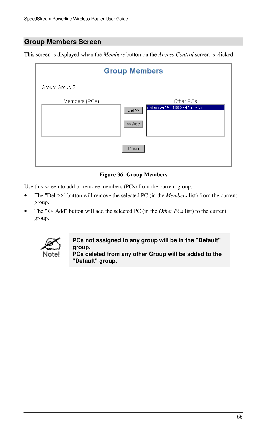 Siemens SS2524 manual Group Members Screen 