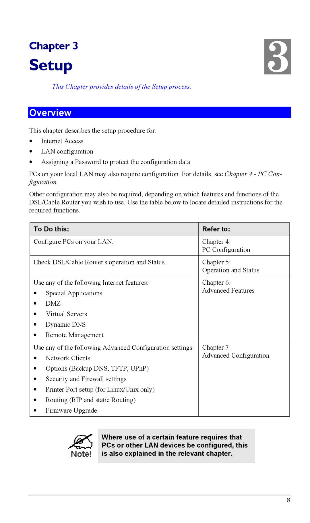 Siemens SS2604 manual Setup, Overview, To Do this Refer to 