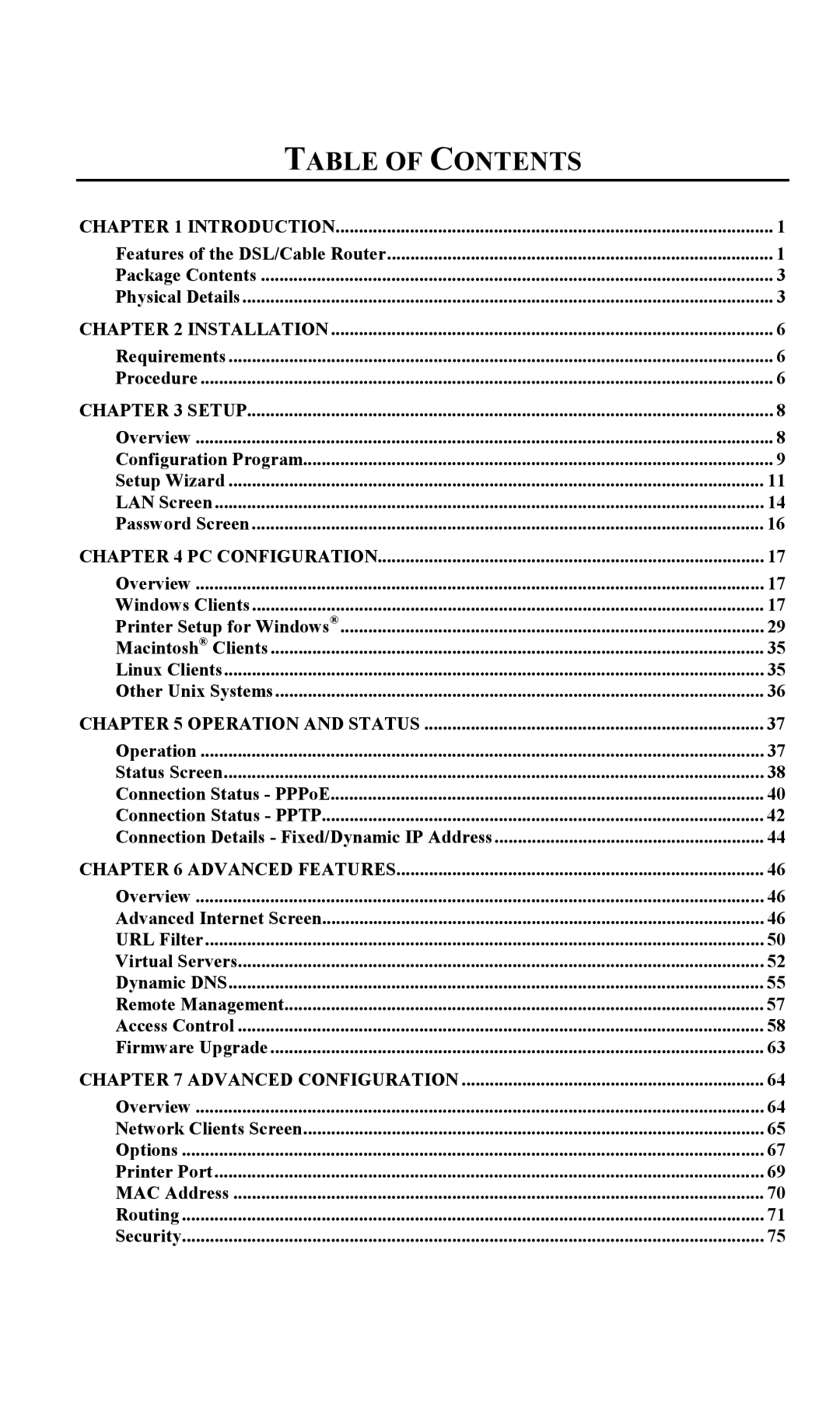 Siemens SS2604 manual Table of Contents 