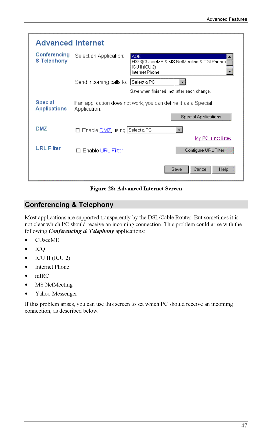 Siemens SS2604 manual Conferencing & Telephony, Icq 