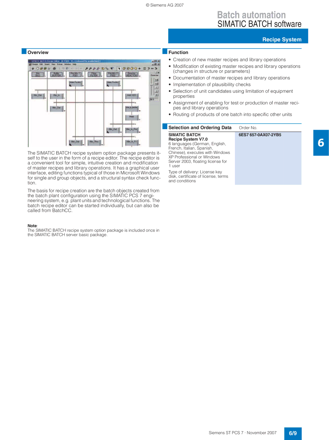 Siemens ST PCS 7 manual 6ES7 657-0AX07-2YB5 Recipe System 