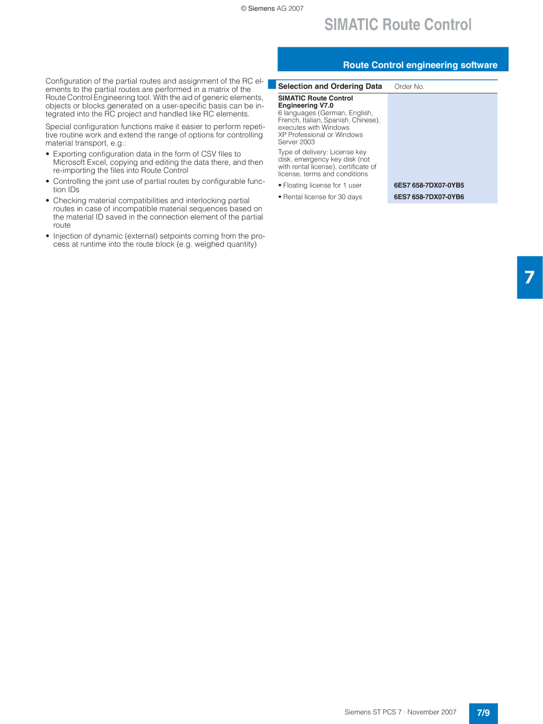 Siemens ST PCS 7 manual Simatic Route Control Engineering 