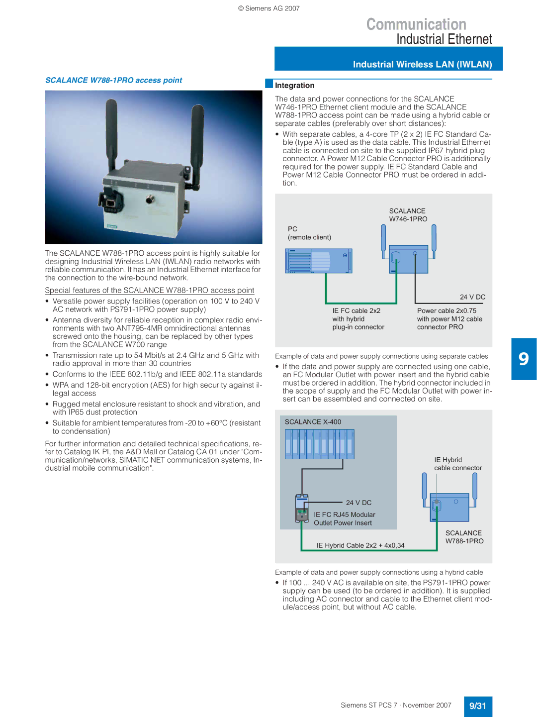 Siemens ST PCS 7 manual Scalance W788-1PRO access point 