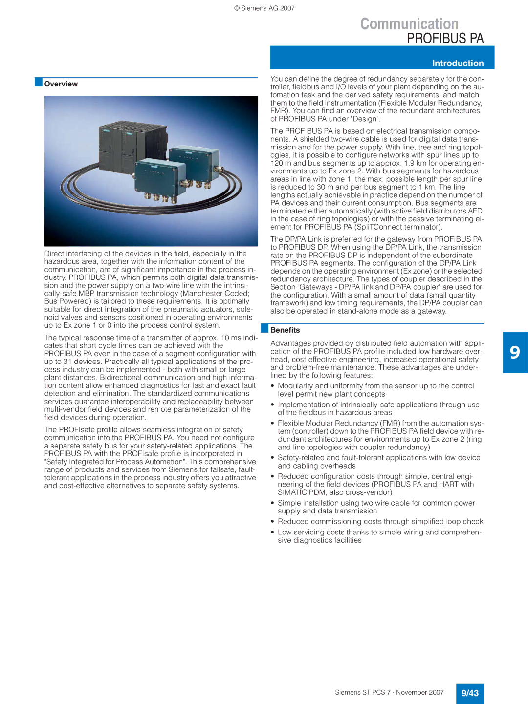 Siemens ST PCS 7 manual Profibus PA 