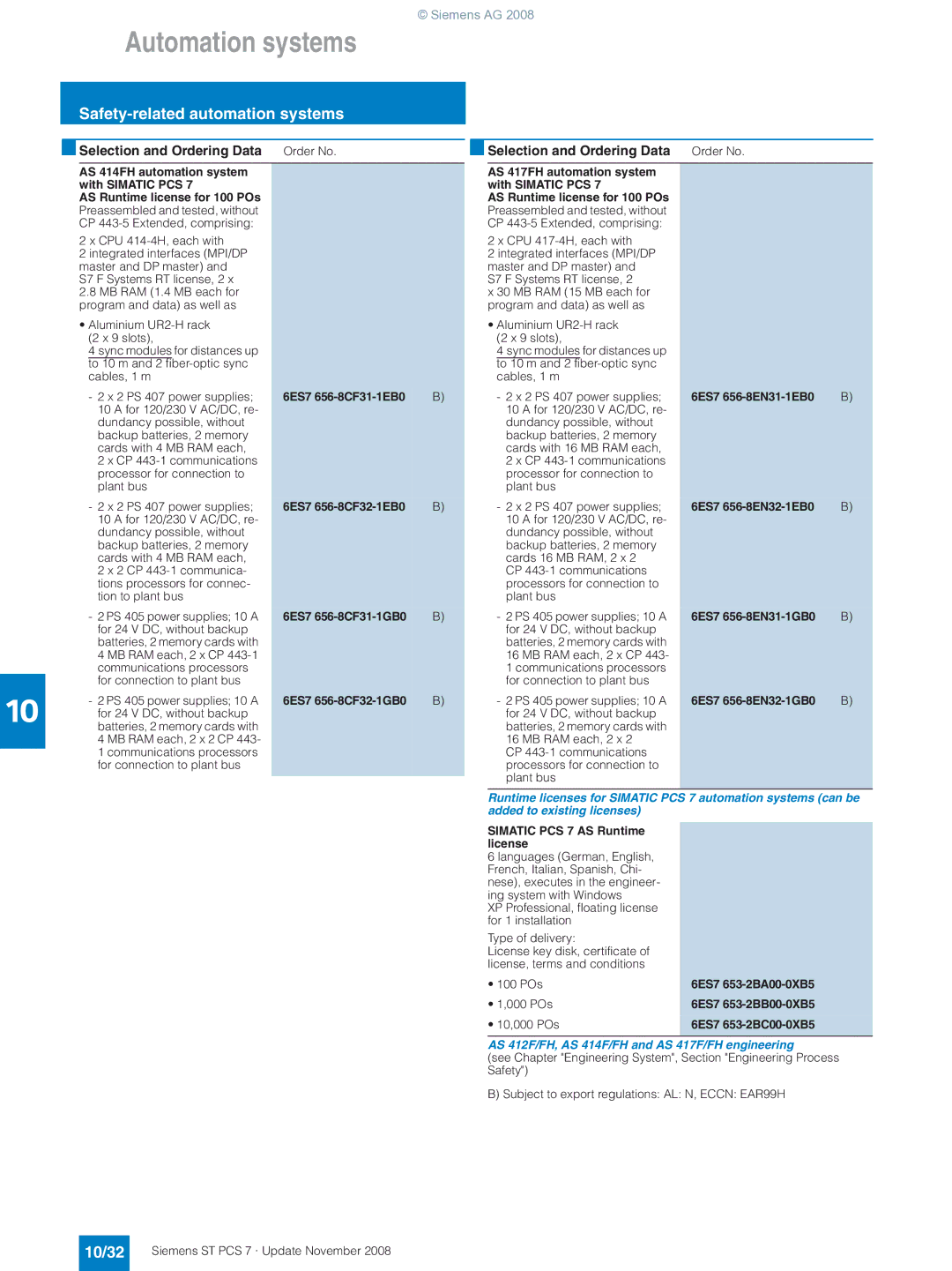 Siemens ST PCS 7 manual 10/32, Added to existing licenses 