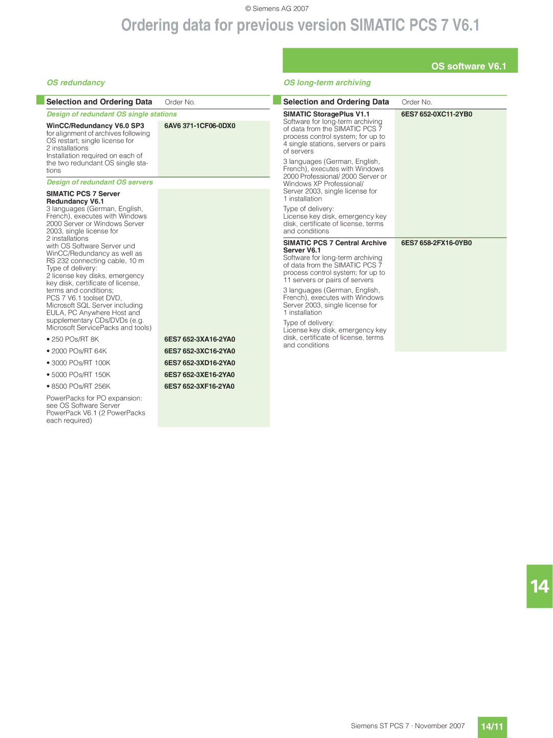 Siemens ST PCS 7 manual 14/11, OS redundancy, OS long-term archiving, Design of redundant OS single stations 