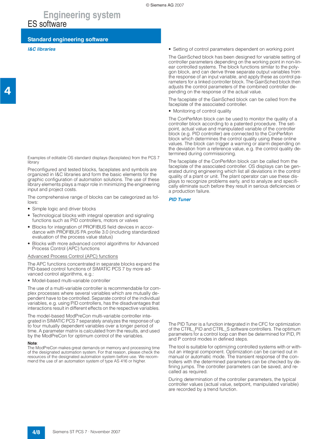 Siemens ST PCS 7 manual Libraries, PID Tuner 