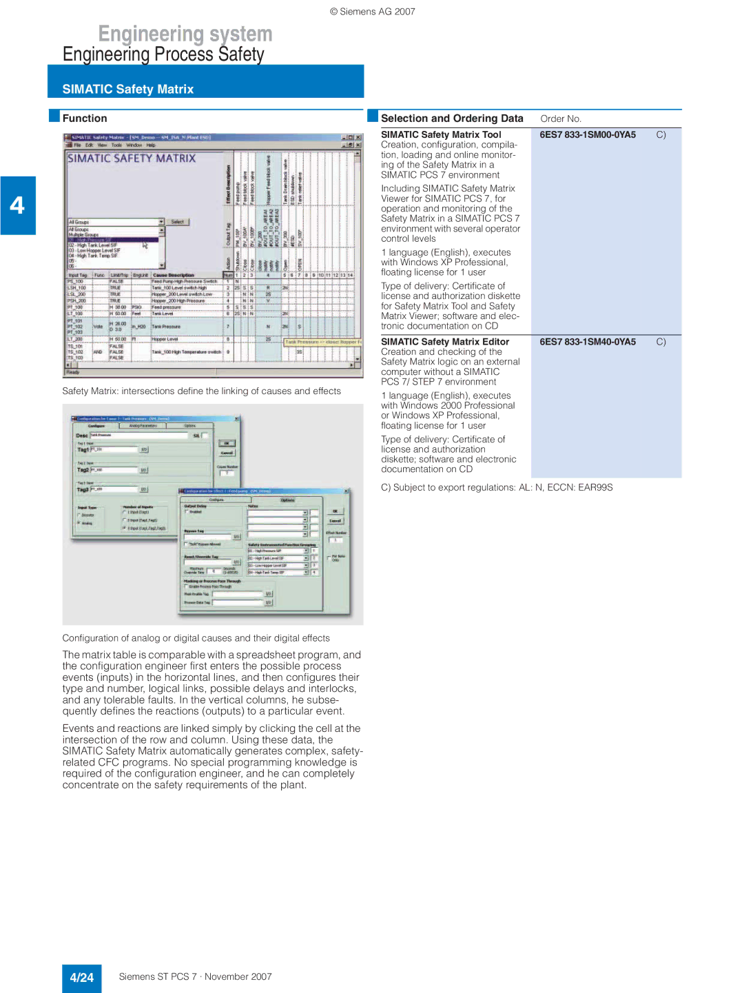 Siemens ST PCS 7 manual Simatic Safety Matrix Tool, Simatic Safety Matrix Editor 