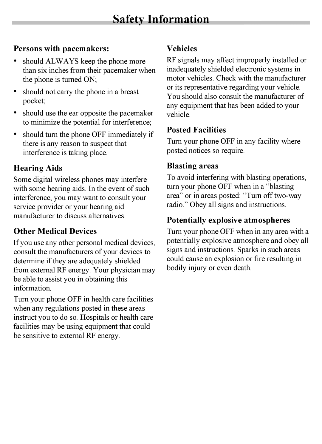 Siemens SX56 manual Posted Facilities 