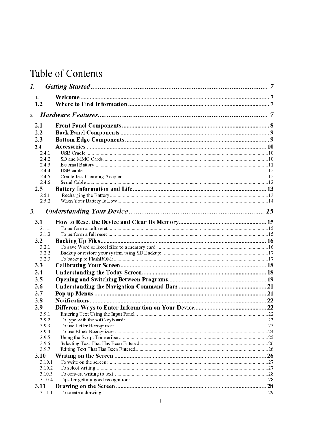 Siemens SX56 manual Table of Contents 