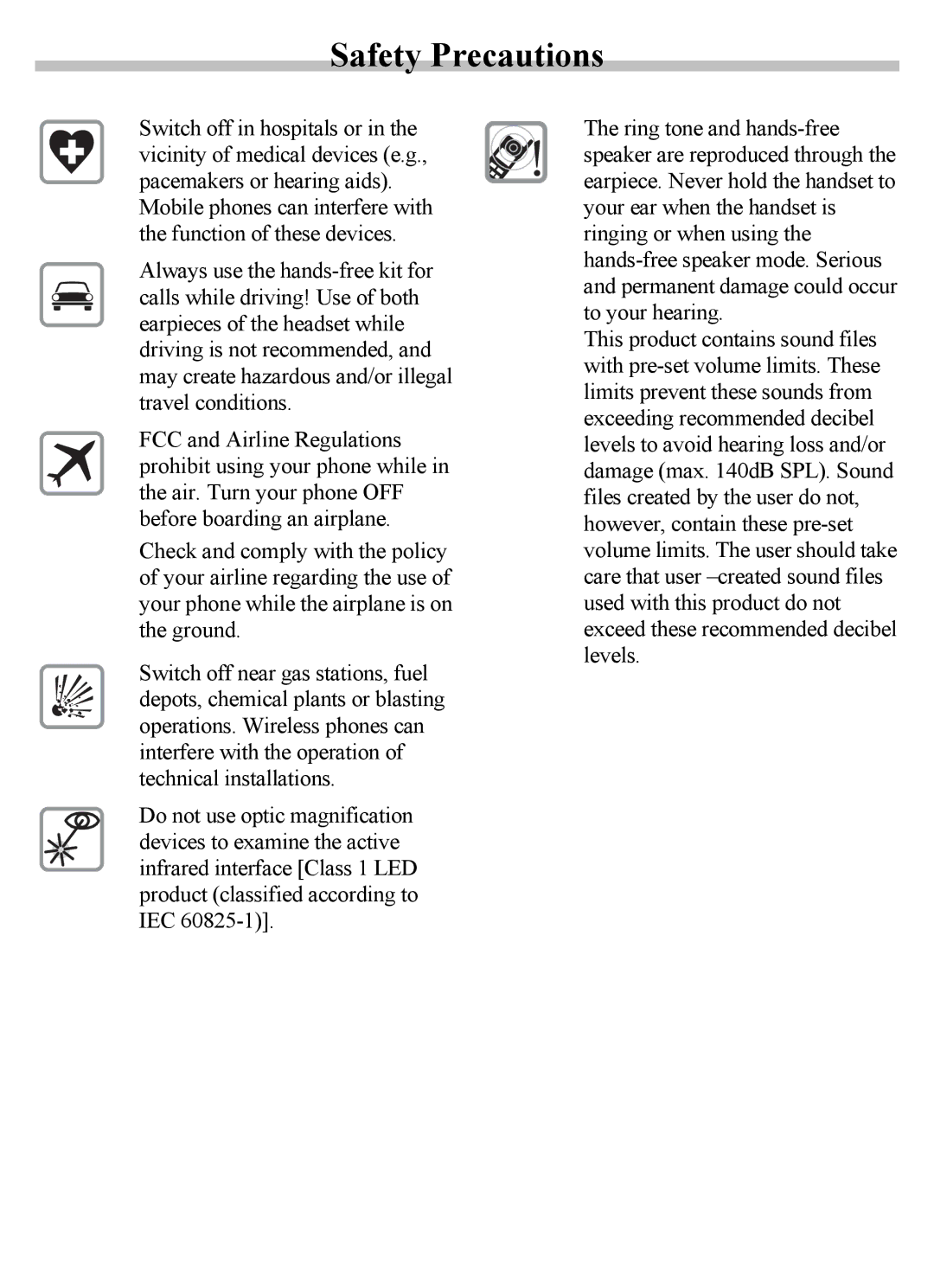 Siemens SX56 manual Safety Precautions 