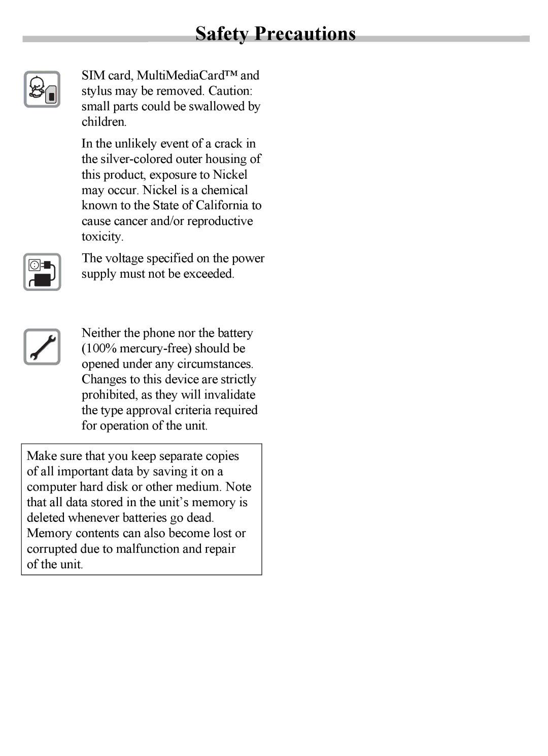 Siemens SX56 manual Safety Precautions 