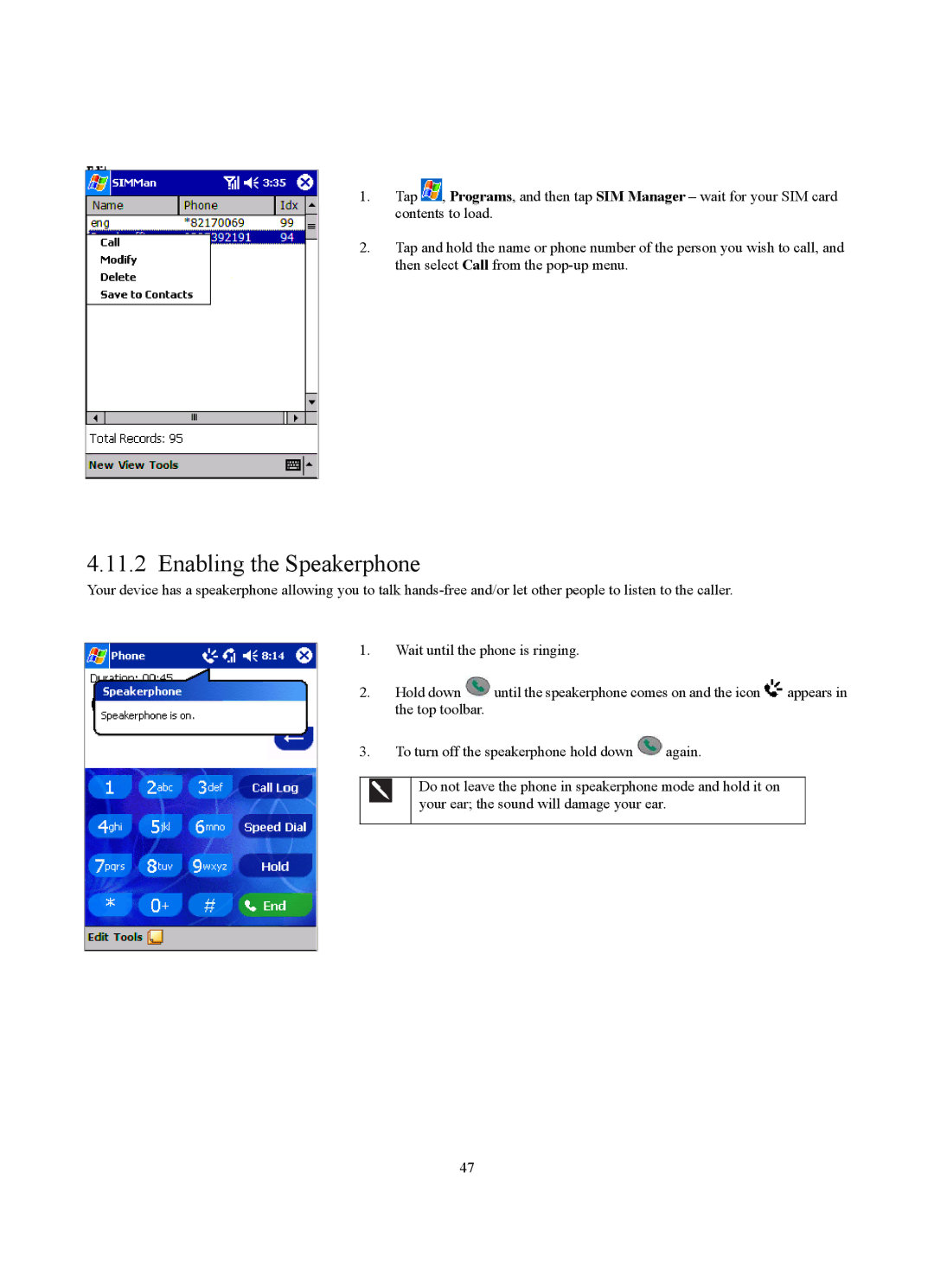 Siemens SX56 manual Enabling the Speakerphone 