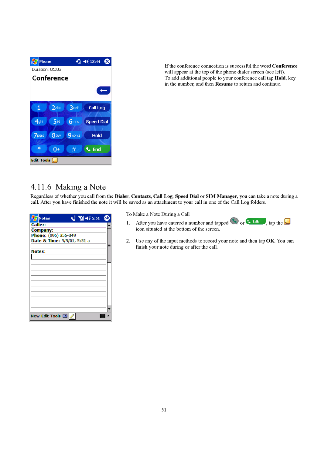 Siemens SX56 manual Making a Note 