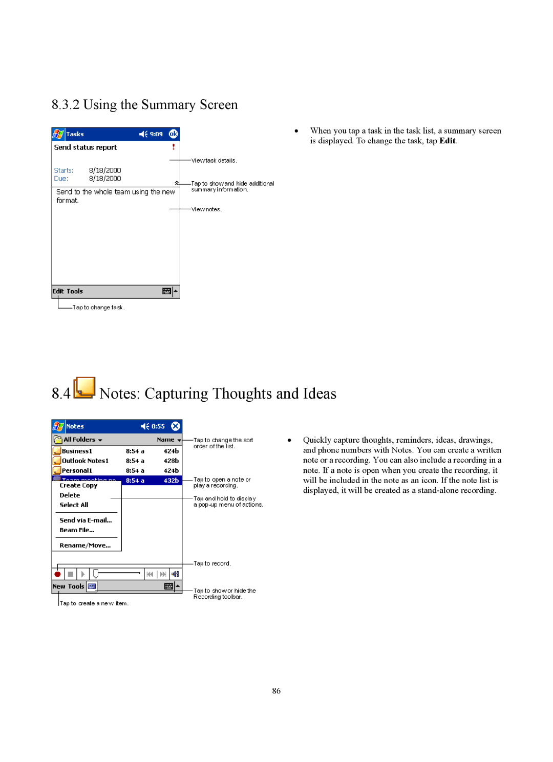 Siemens SX56 manual Using the Summary Screen 